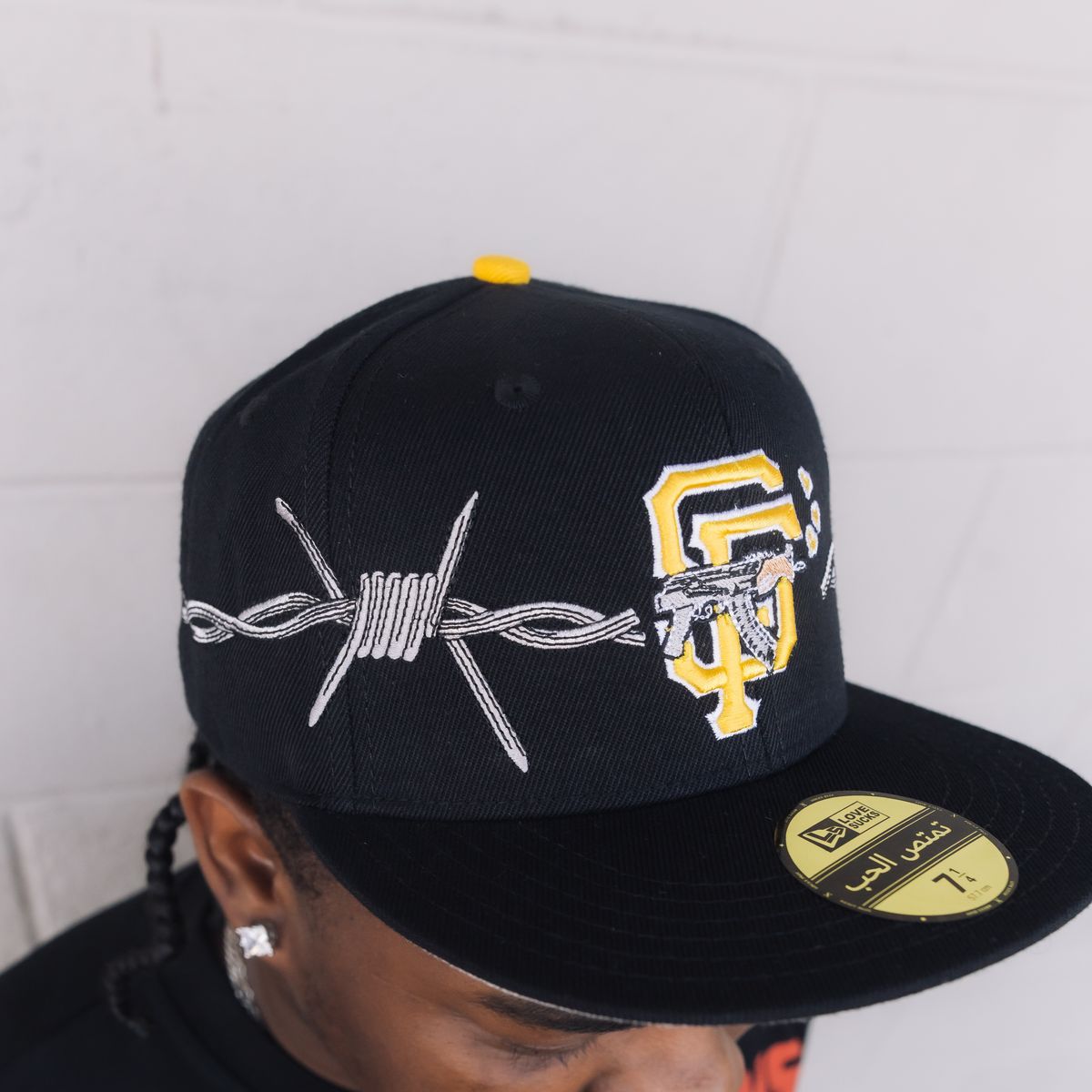 Love Sucks Barbwire Fitted "Black/ University Gold"