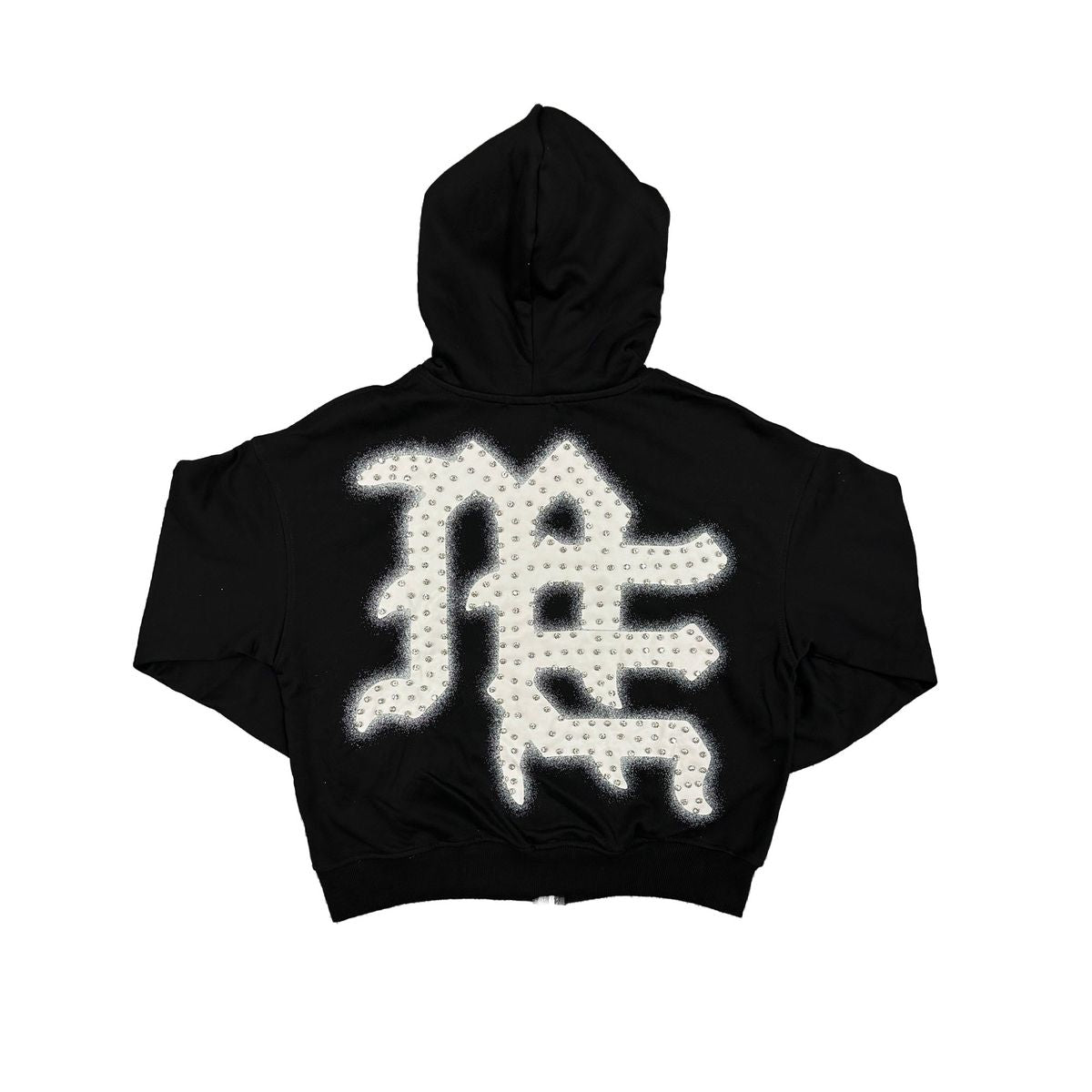 Mixed Emotion “Black End" Rhinestone Zip Up