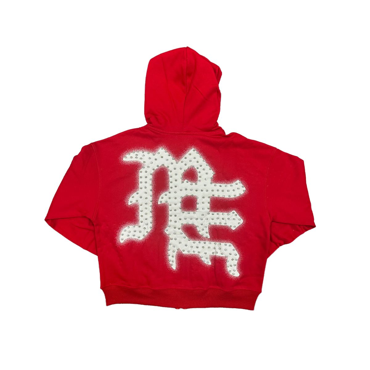 Mixed Emotion “Red End" Rhinestone Zip Up