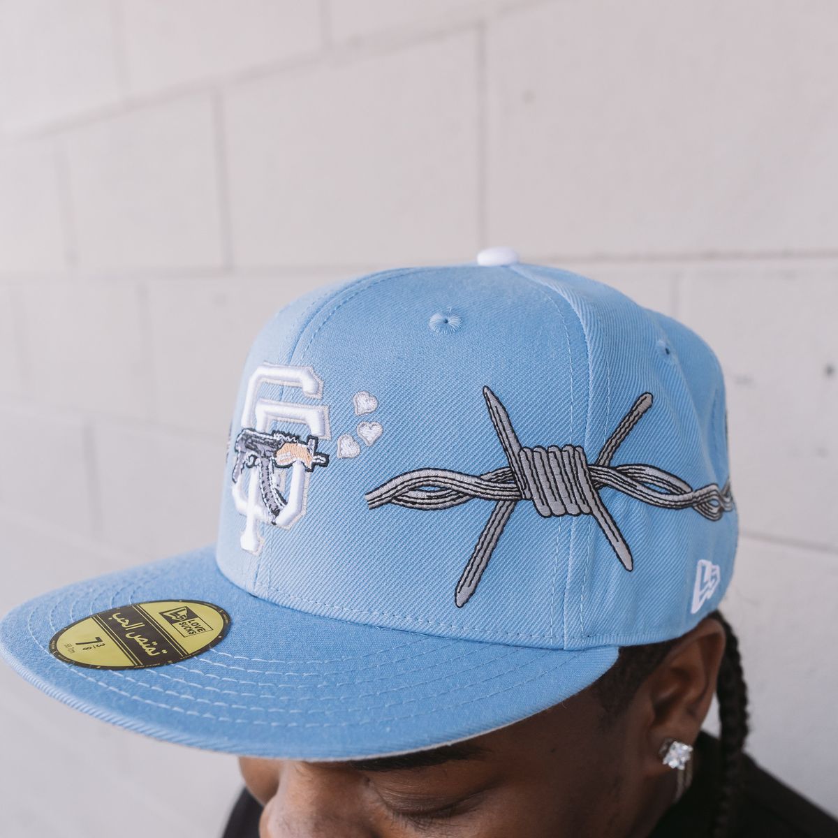 Love Sucks Barbwire Fitted "Baby Blue"