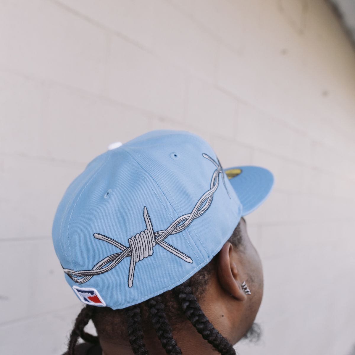 Love Sucks Barbwire Fitted "Baby Blue"