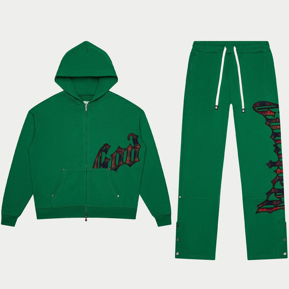 Godspeed “Og Logo Sweatsuit" (Green Plaid)