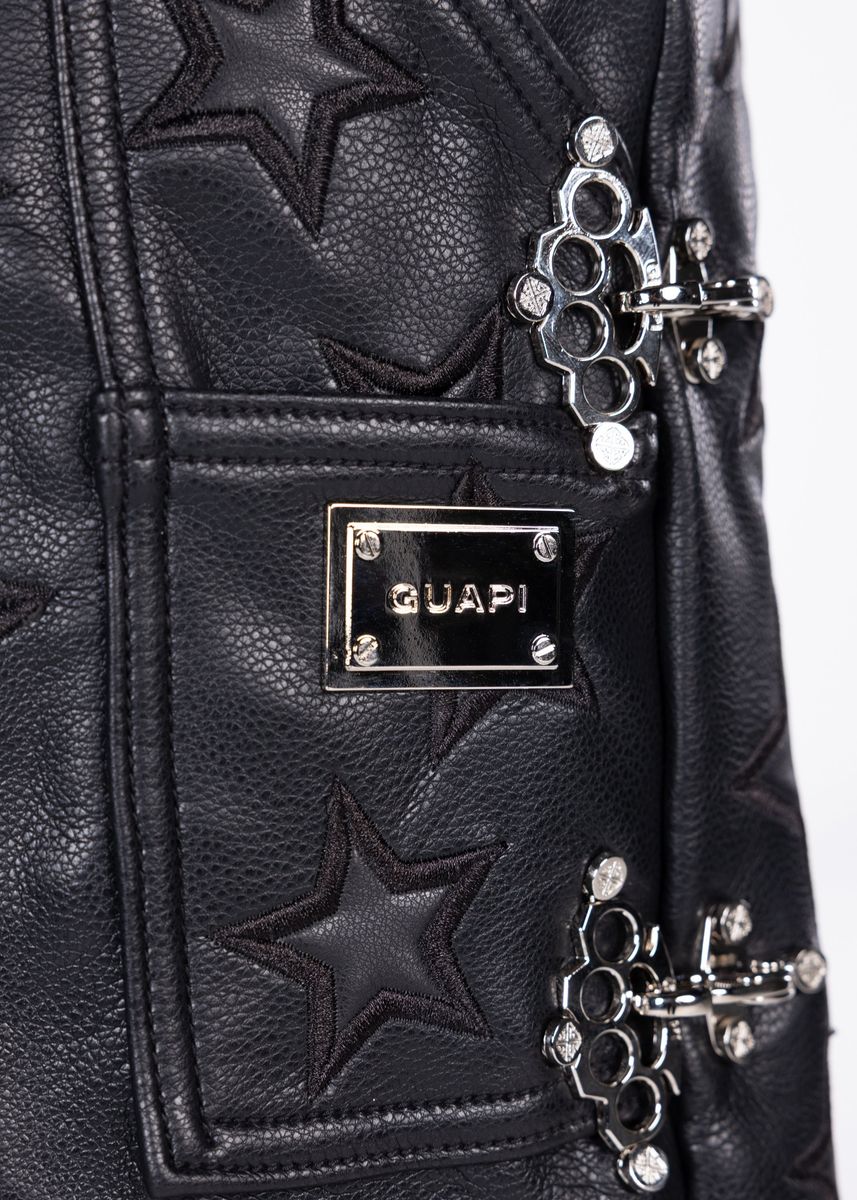 Guapi “Obsidian Black Stars Leather Shorts"