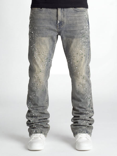 Guapi “Olive Pearls Straight Leg Denim