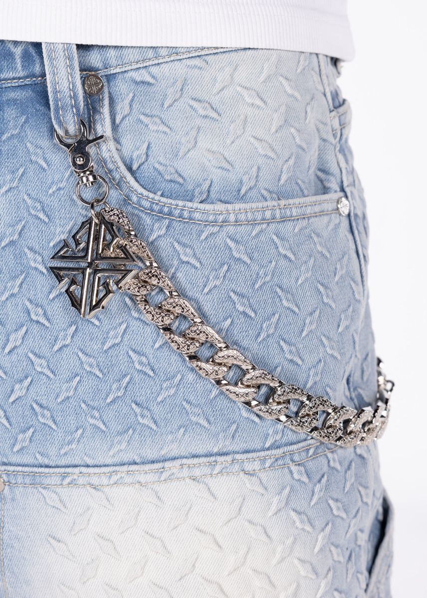 Guapi “Aqua Blue Steel Plate Carpenter Shorts"