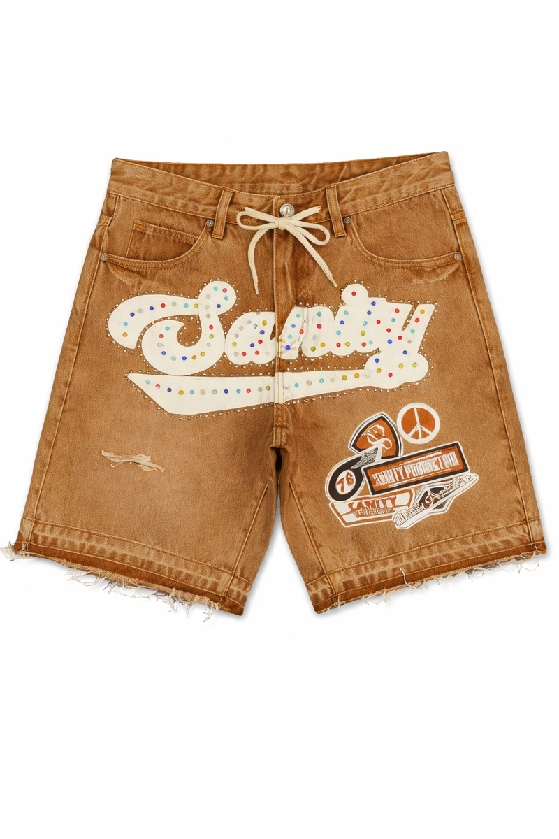 Politics Shorts "Khaki Brown with Cream"