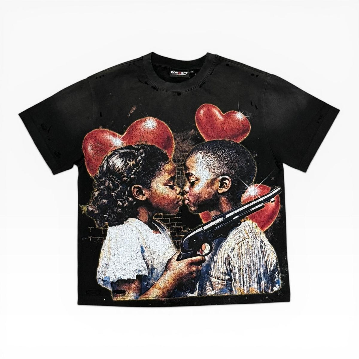Concept La "Love" Tee- Blk Wash