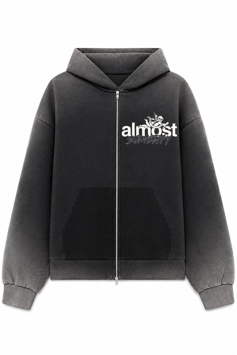 Almost Someday "ENEMIES ZIP HOODIE" (BLACK)