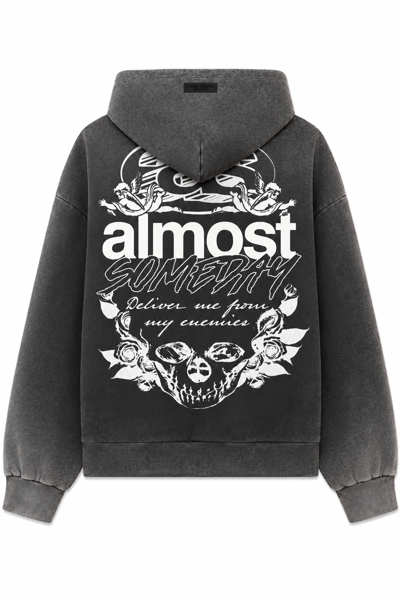 Almost Someday "ENEMIES ZIP HOODIE" (BLACK)