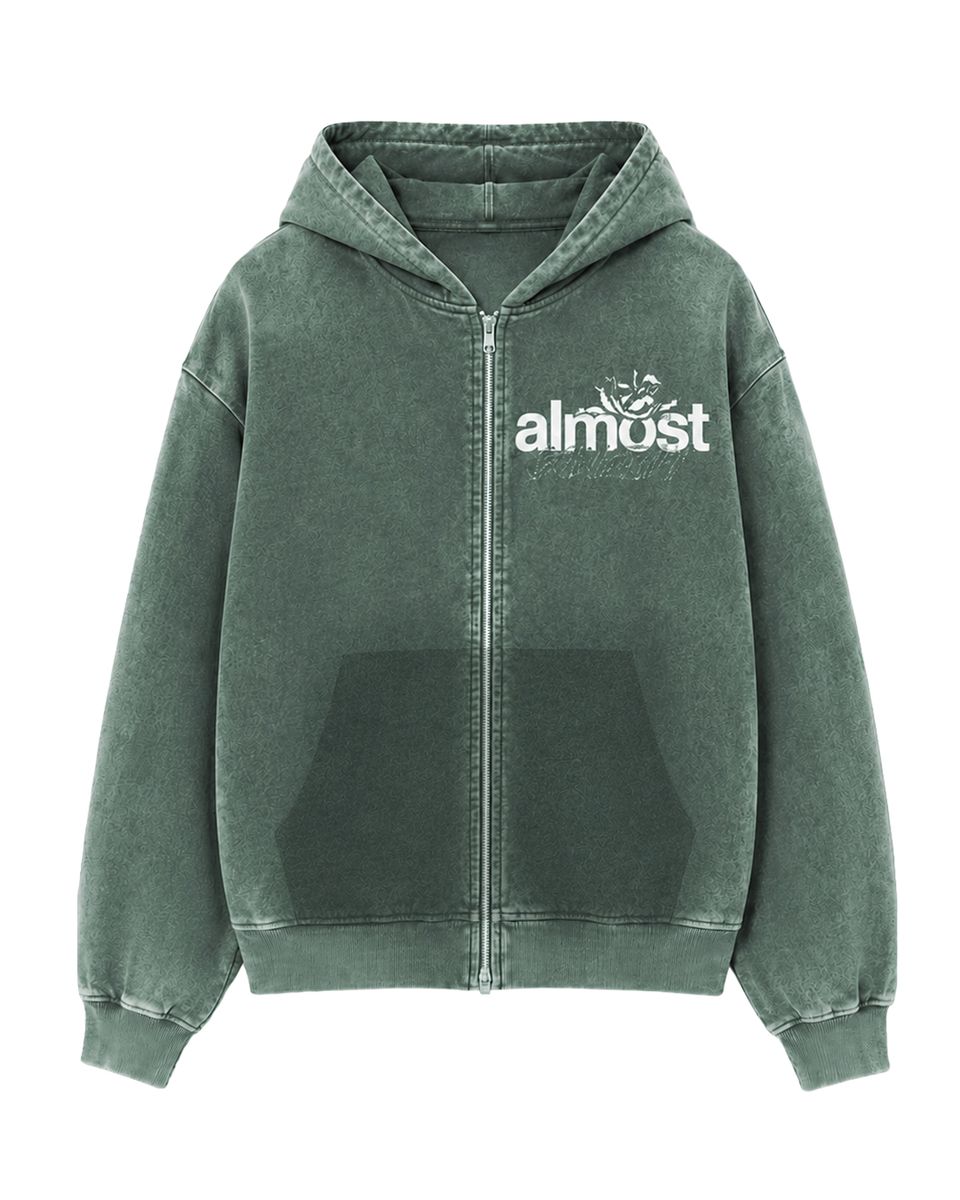 Almost Someday "ENEMIES ZIP HOODIE" (GREEN)