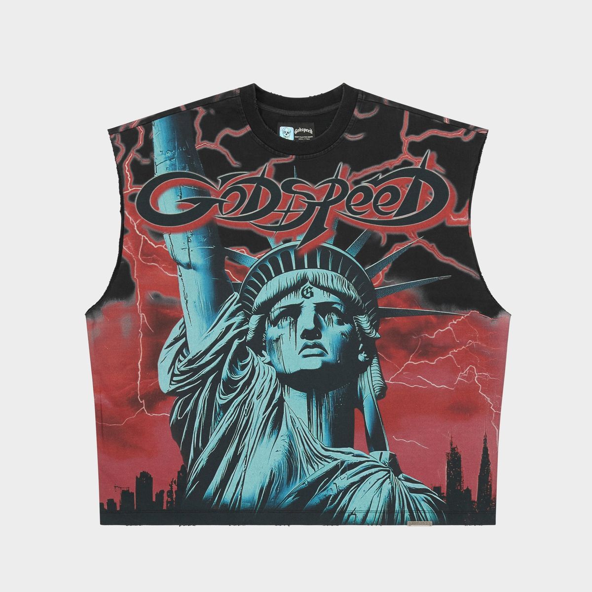 Godspeed “Voltage Sleeveless T-shirt (Red)”