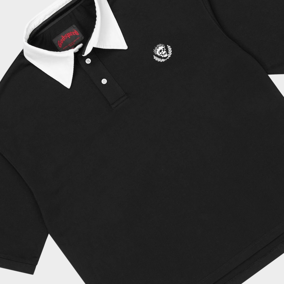 Godspeed “Victor Minimal Crest Polo" (Black)