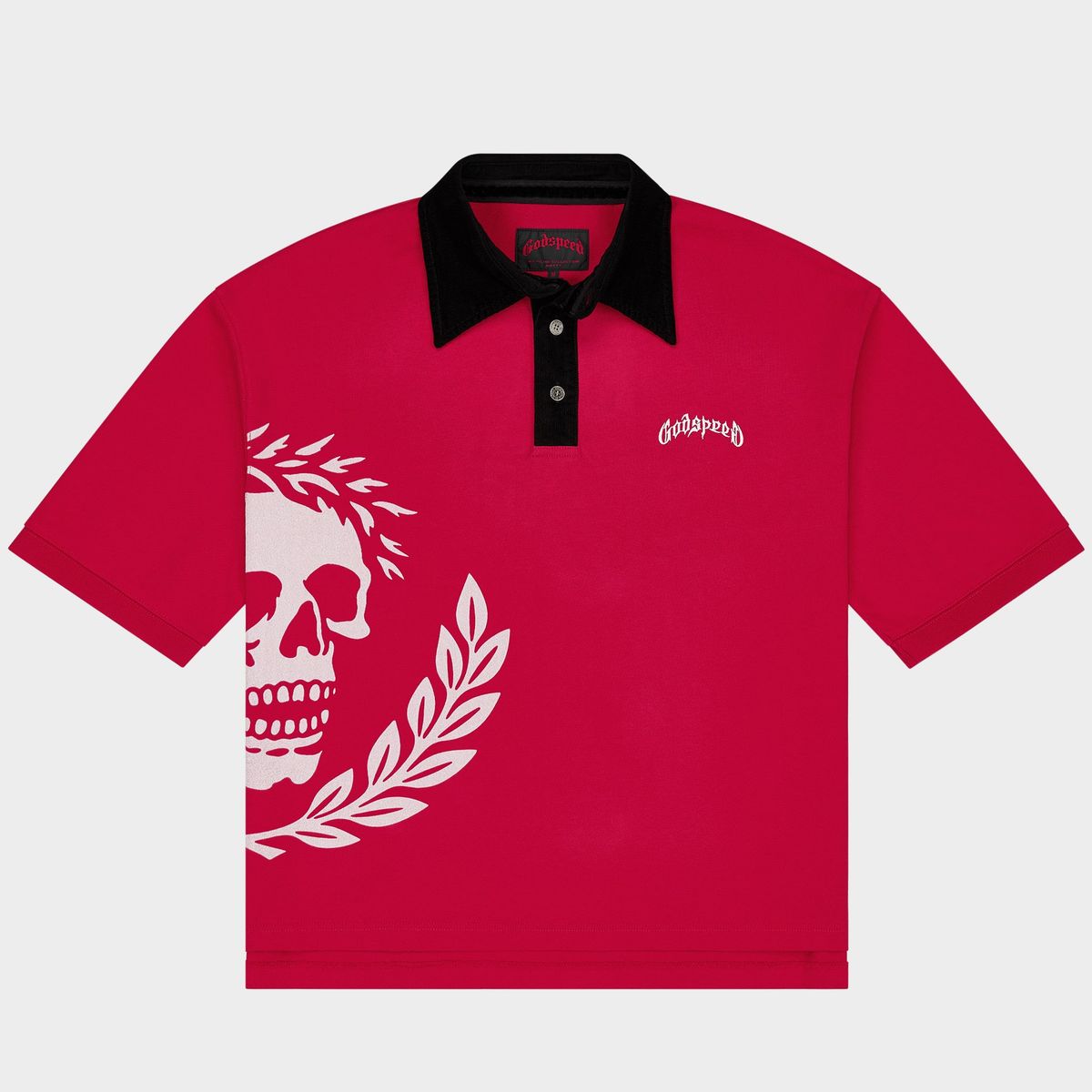 Godspeed “Victor Oversized Crest Polo" (Red)
