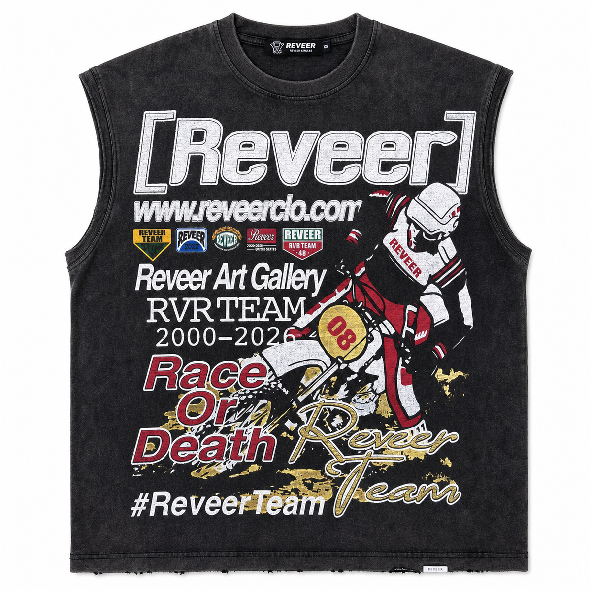 Reveer "MOTOCROSS" CUT OFF TEE (WASH GREY)