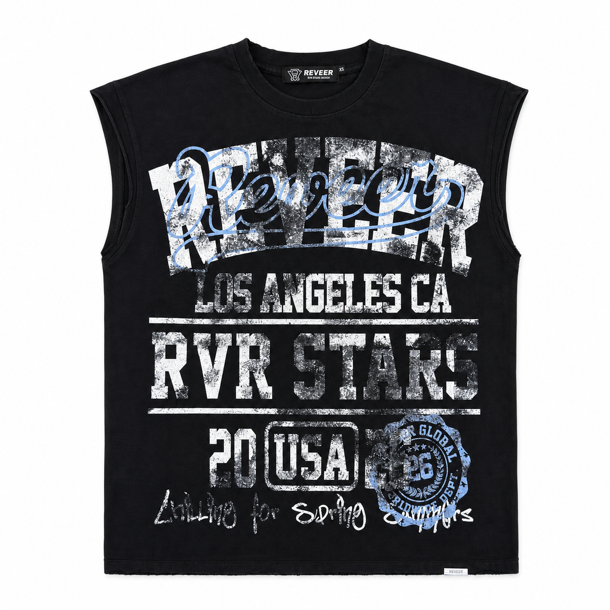Reveer "STARS" CUT OFF TEE (BLACK)