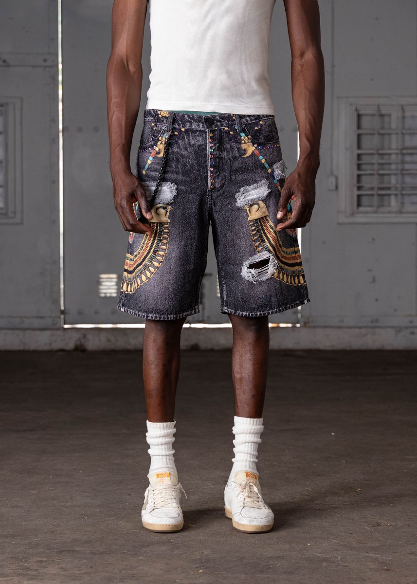 Midnight Black "PHARAOH WASHED BLACK SHORT"