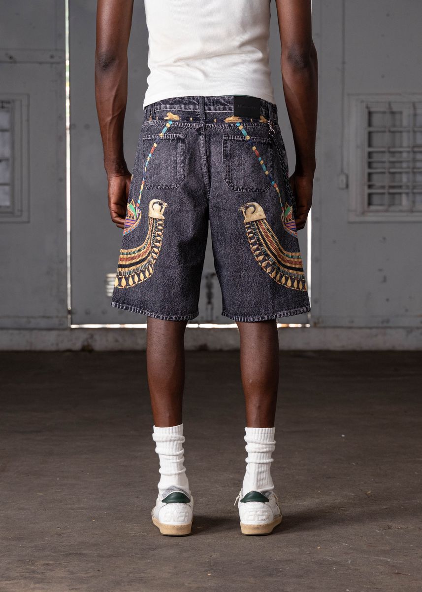 Midnight Black "PHARAOH WASHED BLACK SHORT"