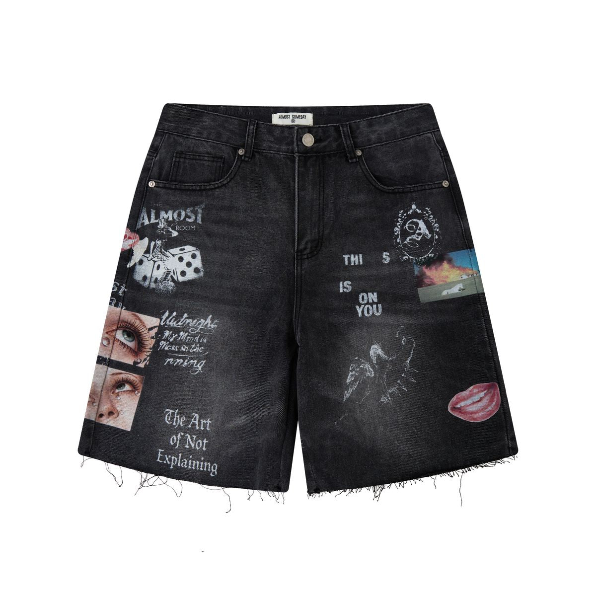 ALMOST SOMEDAY "GALLERY DENIM JORT" (BLACK)