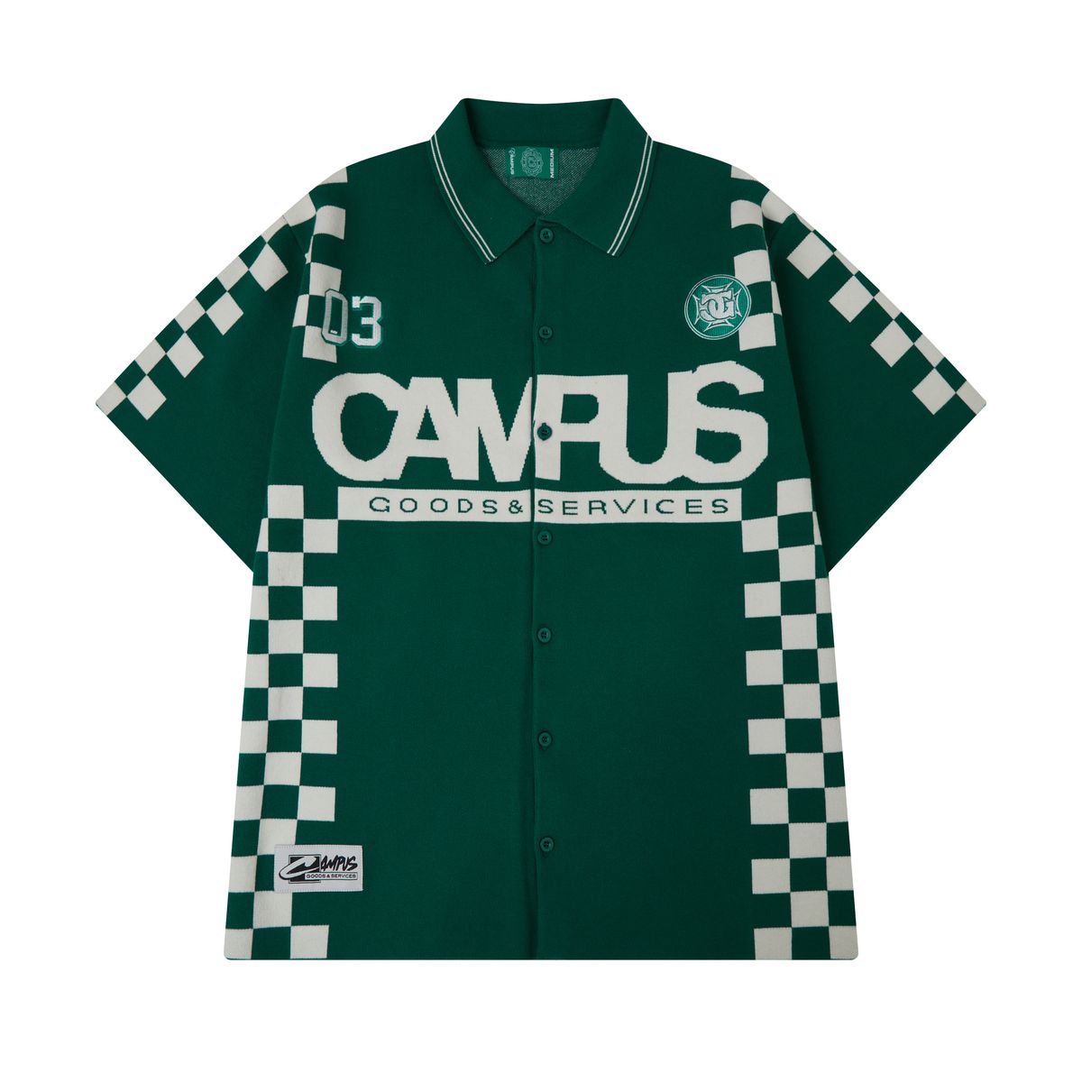Campus Goods "CHECKERED JACQUARD SHIRT GREEN"