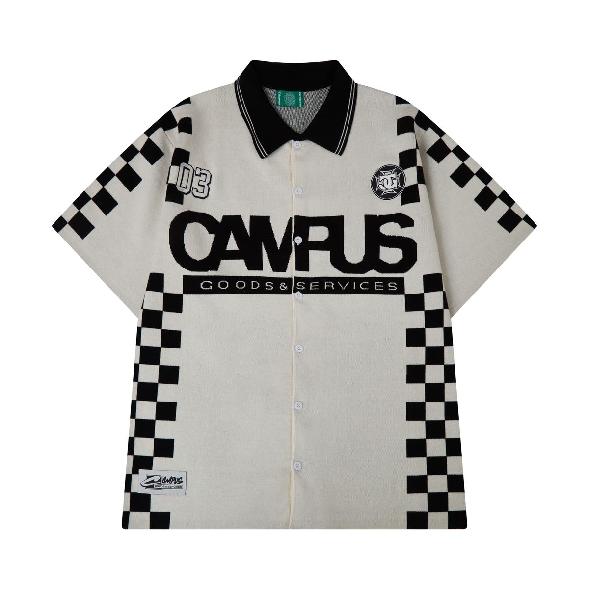 Campus Goods "CHECKERED JACQUARD SHIRT CREAM"