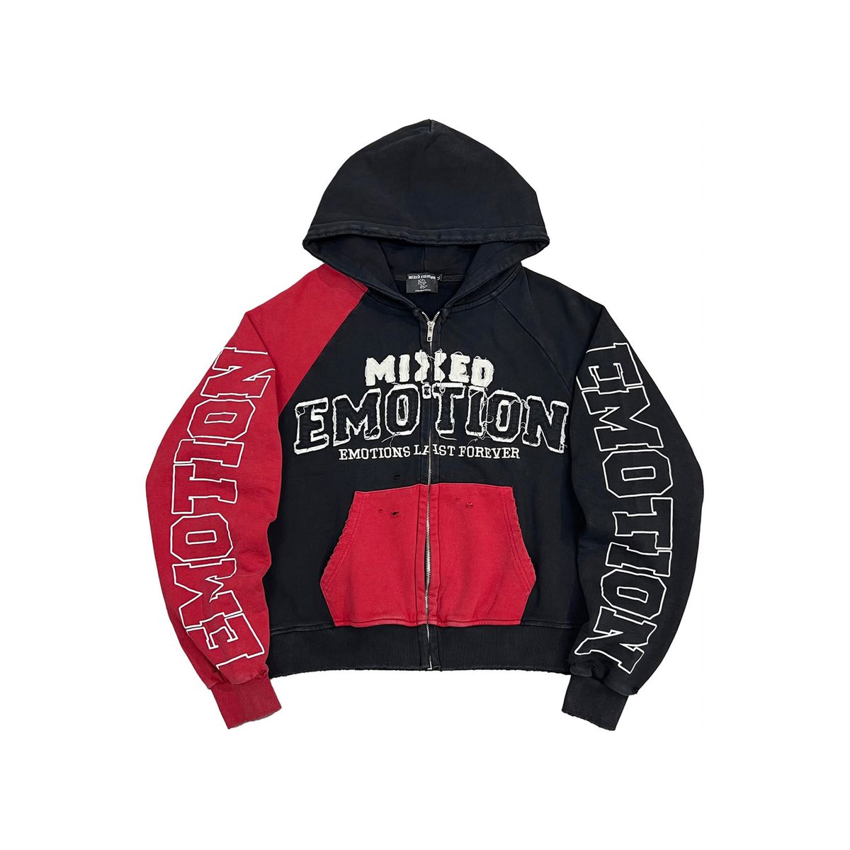 Mixed Emotion “Red “Split Decision” Hoodie