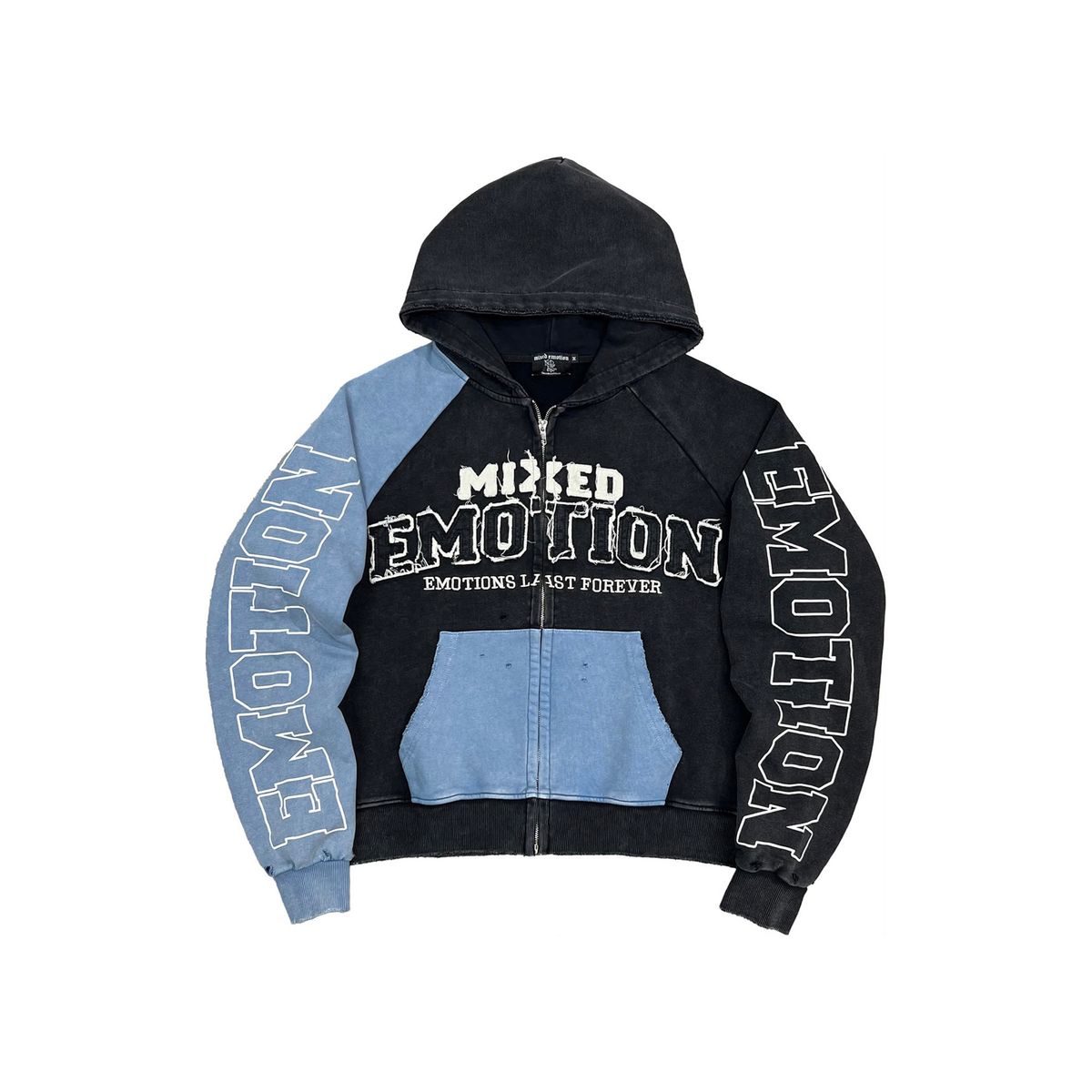 Mixed Emotion “Blue “Split Decision” Hoodie (Blue “Split Decision” Hoodie)