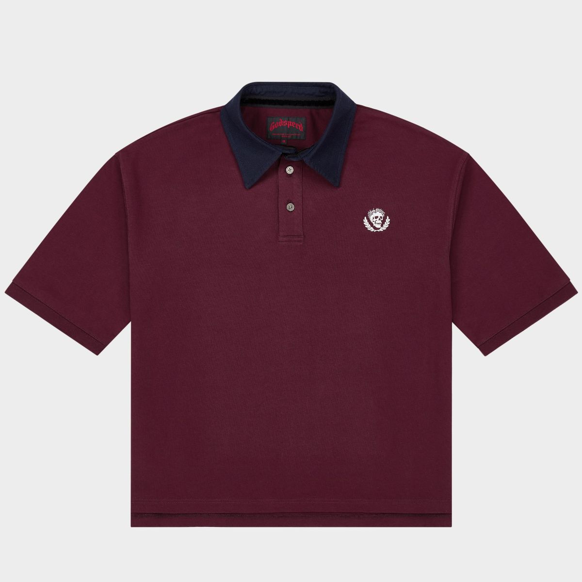 Godspeed “Victor Minimal Crest Polo" (Burgundy/Navy)