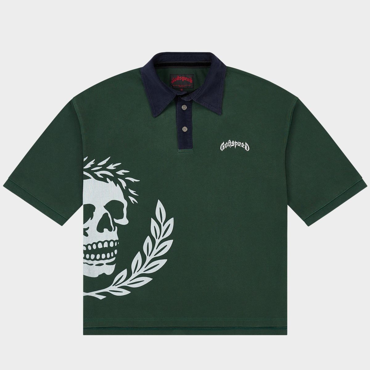 Godspeed “Victor Oversized Crest Polo (Green/Navy)"