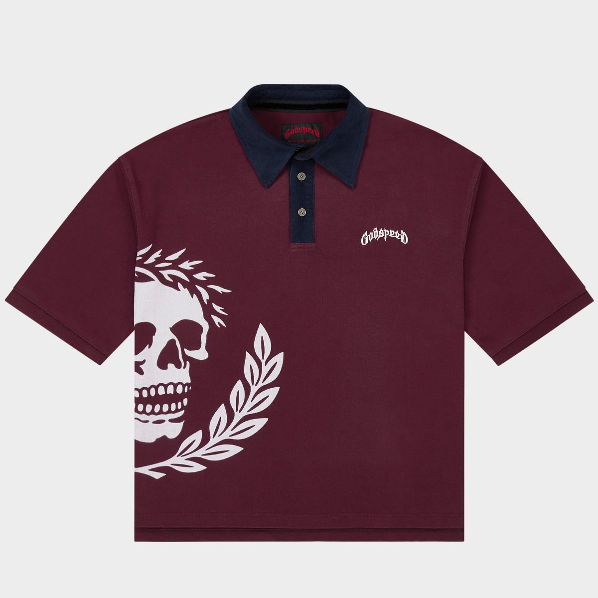 Godspeed “Victor Oversized Crest Polo" (Burgundy/Navy)