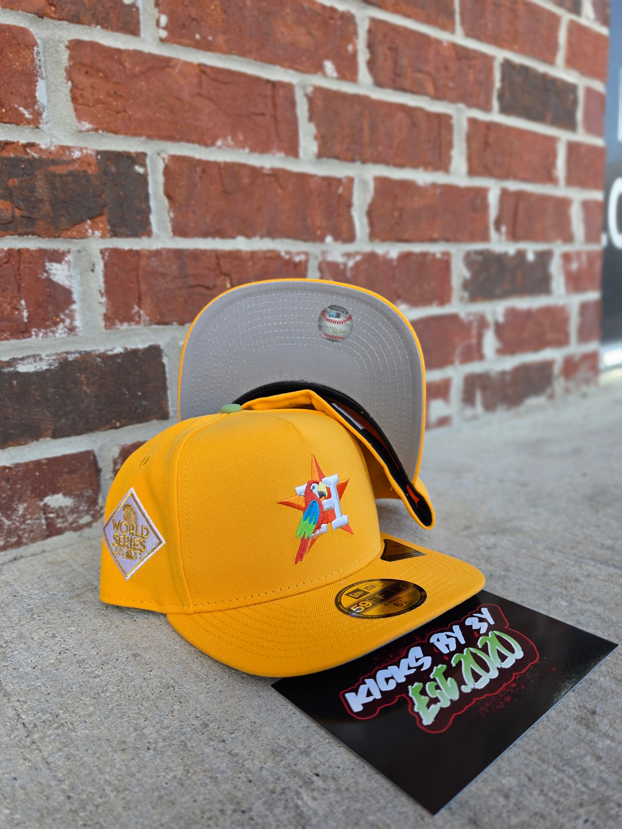 New Era 59Fifty Fitted A-Frame "Houston Astros" Gold Parrot  2017 World Series