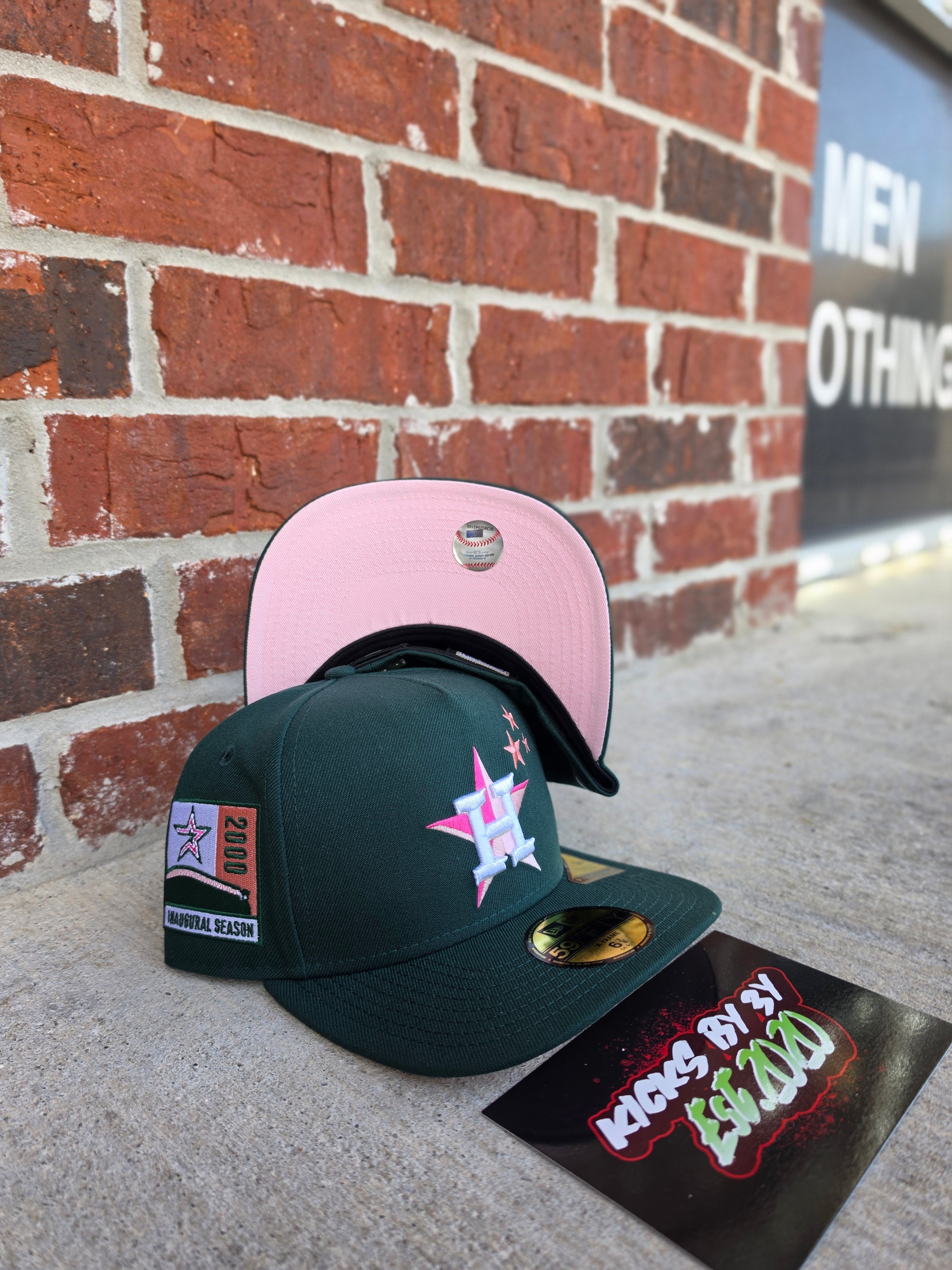 New Era 59Fifty Fitted A-Frame "Houston Astros" 2000 Inaugural Season Forest Pink/Green