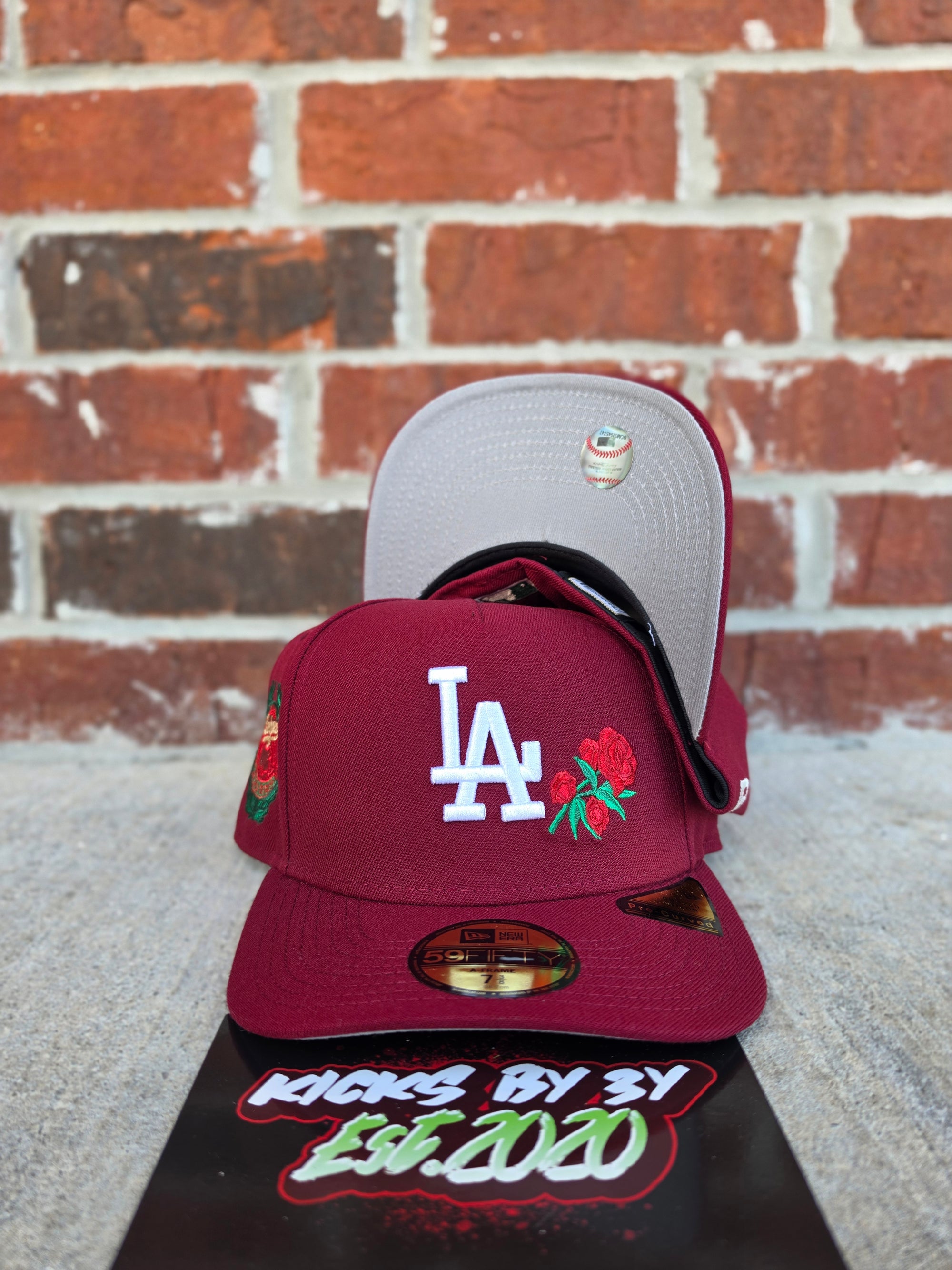 New Era 59Fifty Fitted A-Frame "Los Angeles Dodgers" Burgundy Rose World Series