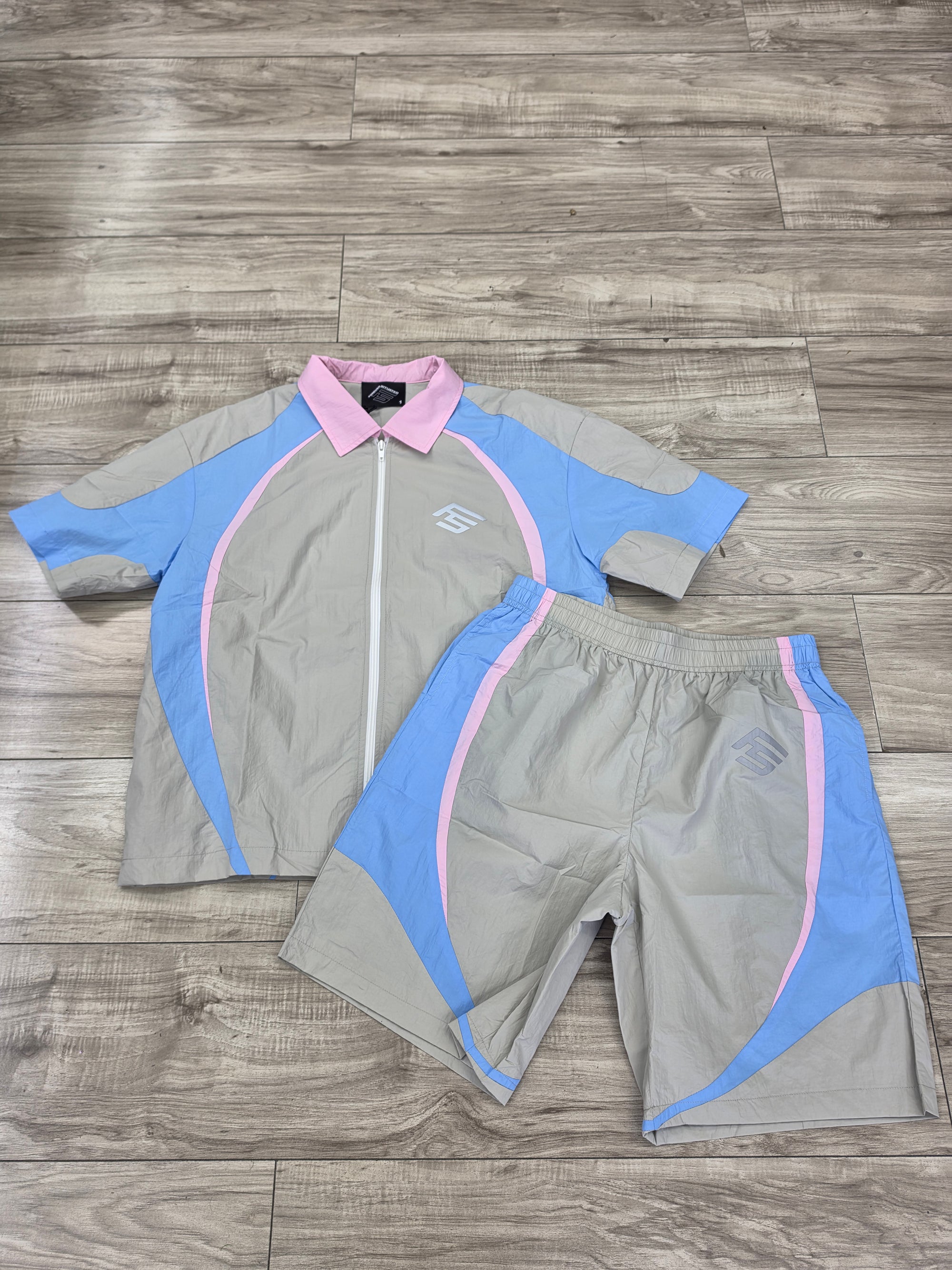 Forever Situated Nylon Set "Blue/Pink"