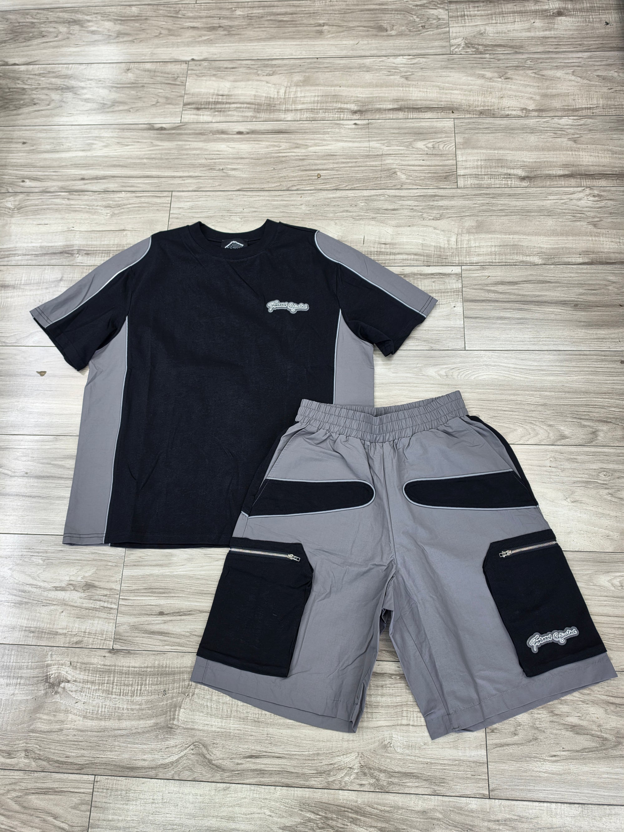 Forever Situated Nylon Set "Grey/Black"