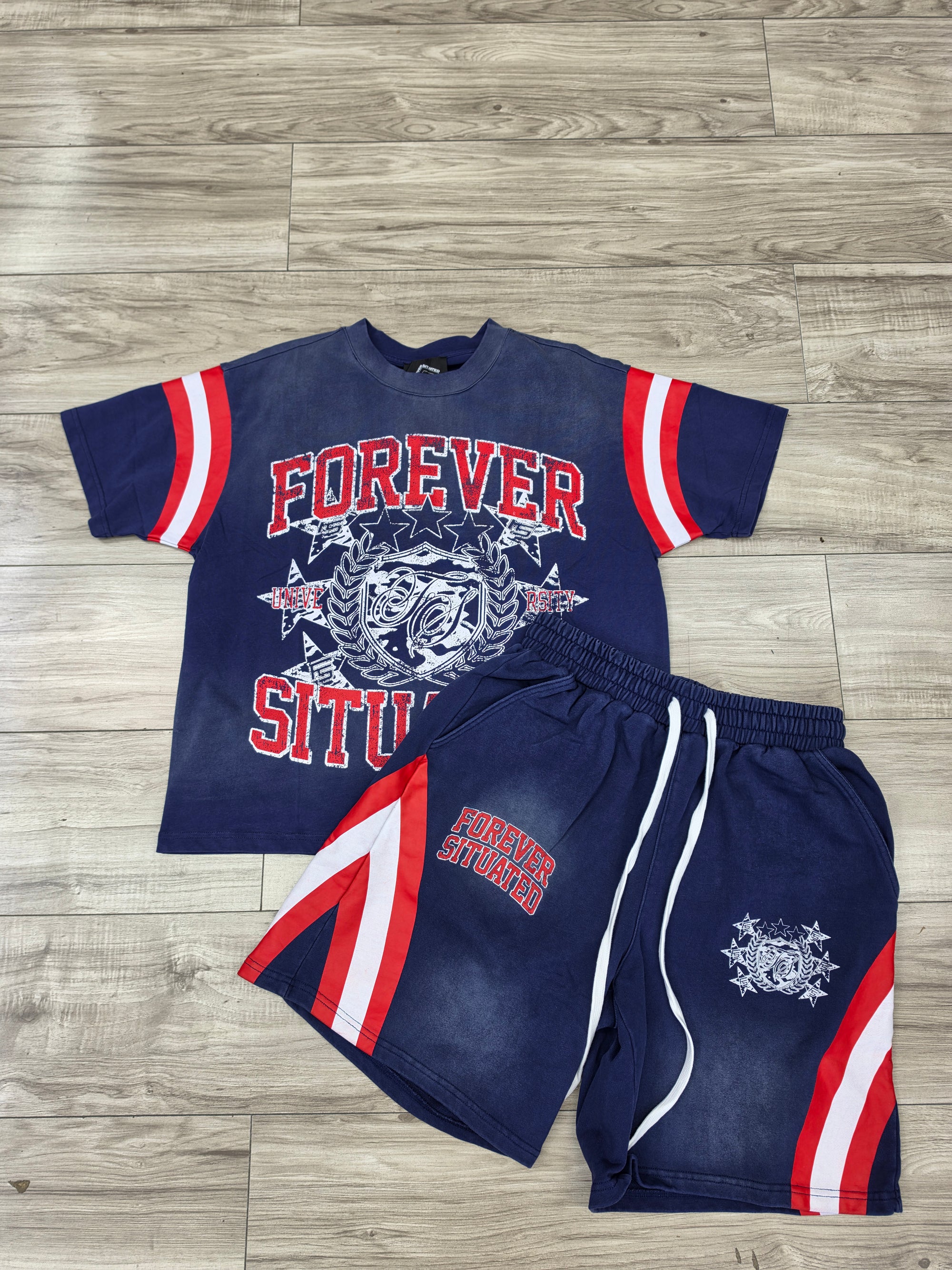 Forever Situated University Set "Navy/Red"