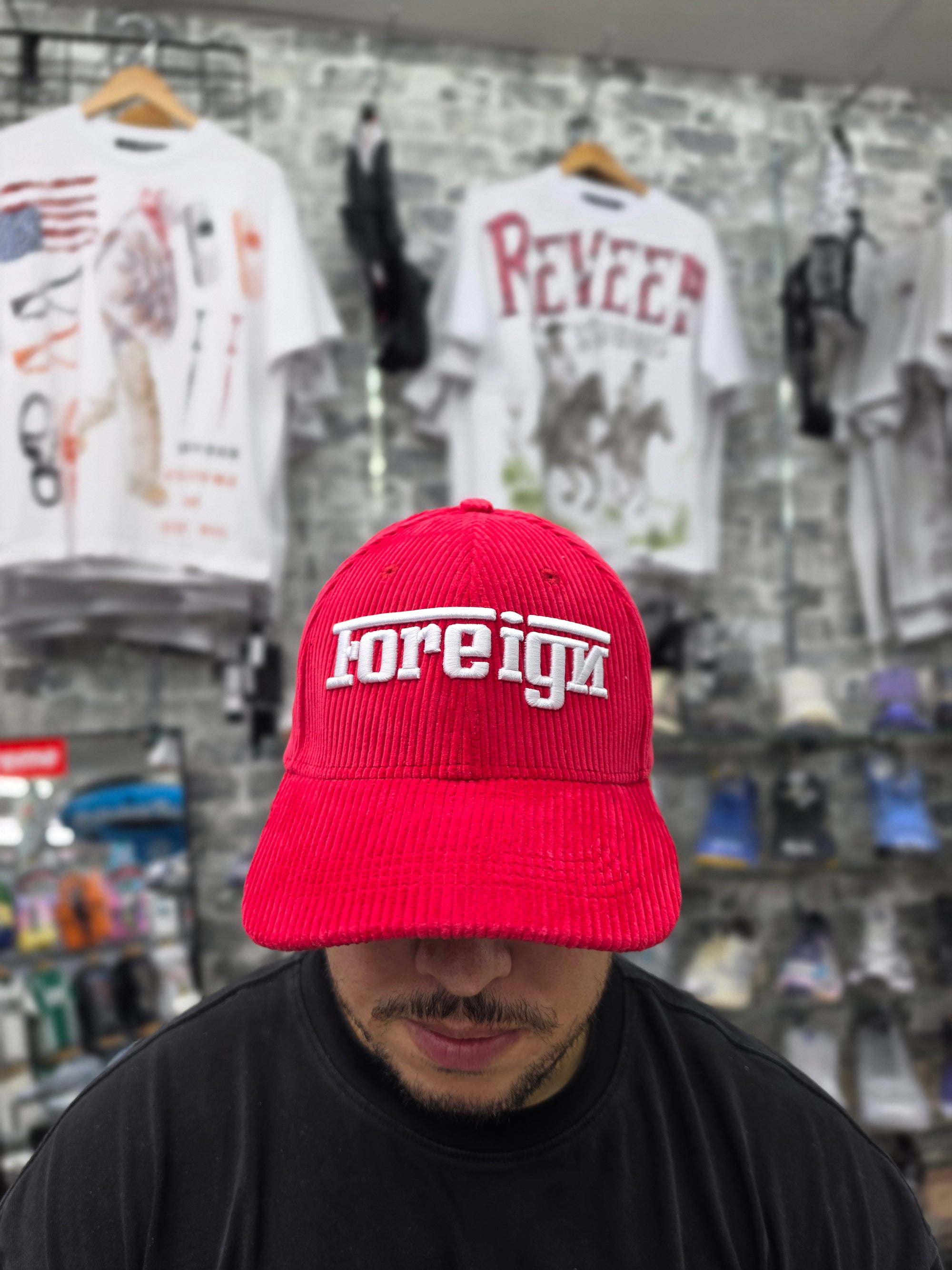 Foreign "Corduroy Logo Dad Hat" (Red)