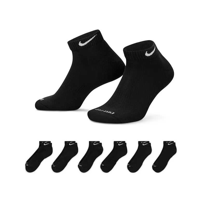 Men's Nike 6 pack Everyday Cushion Low Cut Training Socks (BLK)