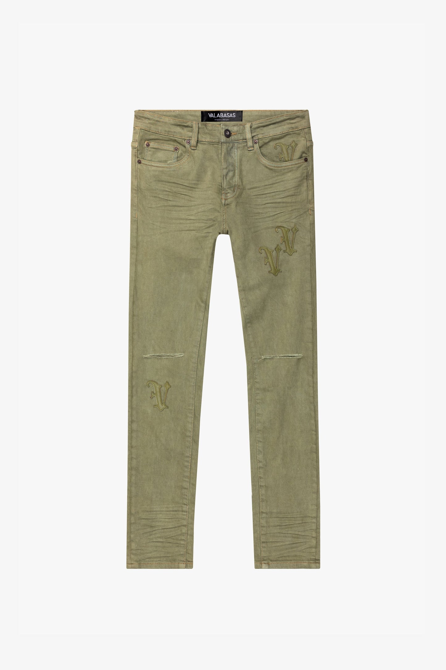 Valabasas "Nimbus" Olive Green Skinny Jeans