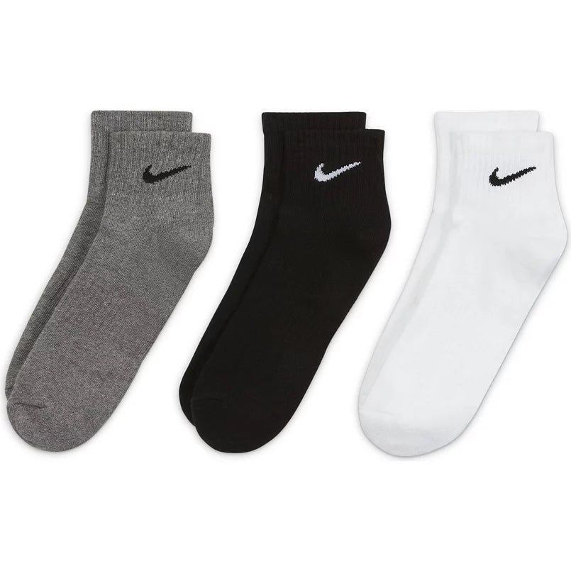 Men's Nike 3-pack Everyday Cushion Ankle Training Socks (BLK/GREY/WHITE)