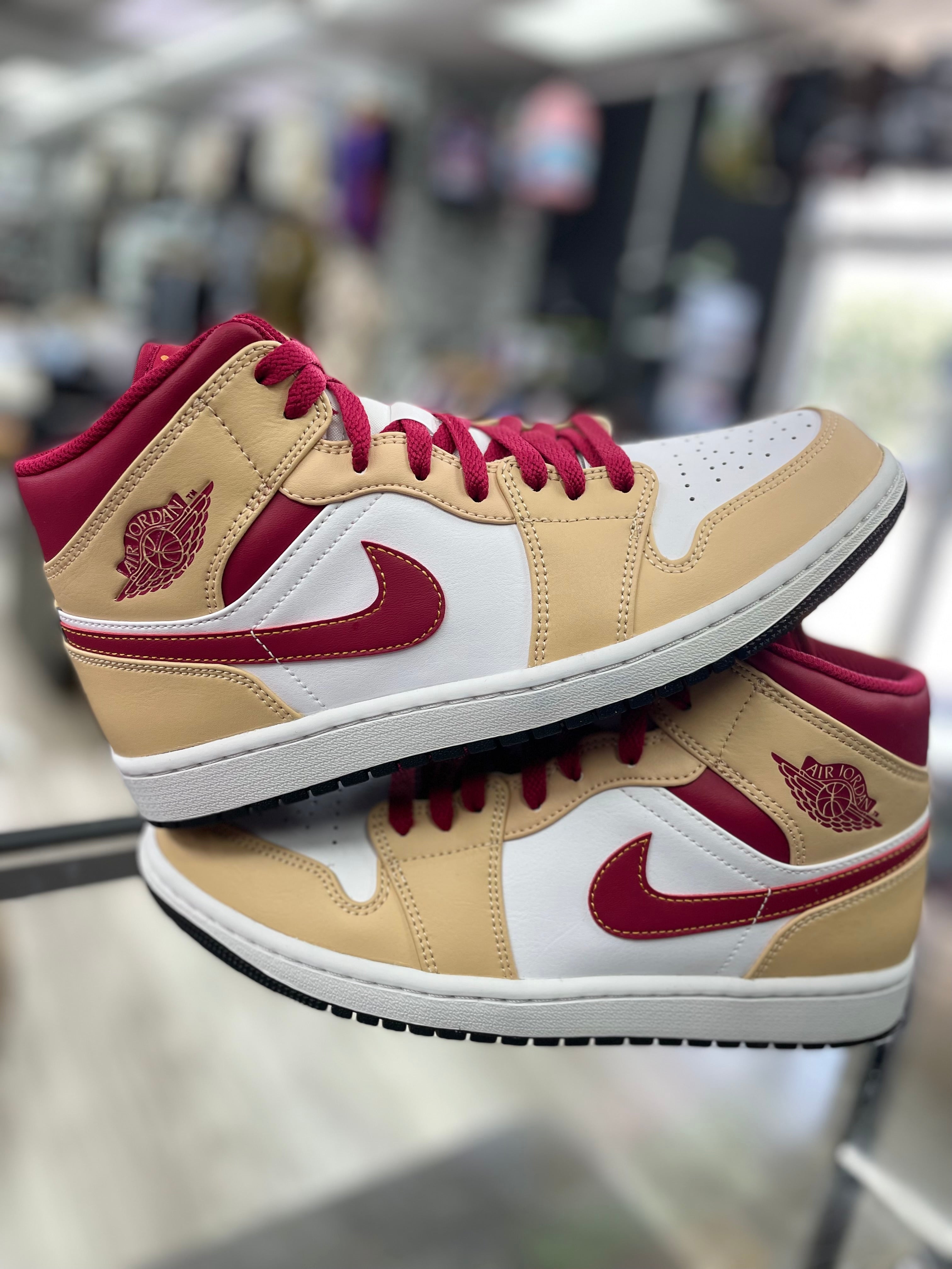 Air Jordan 1 Mid "Light Curry Cardinal"