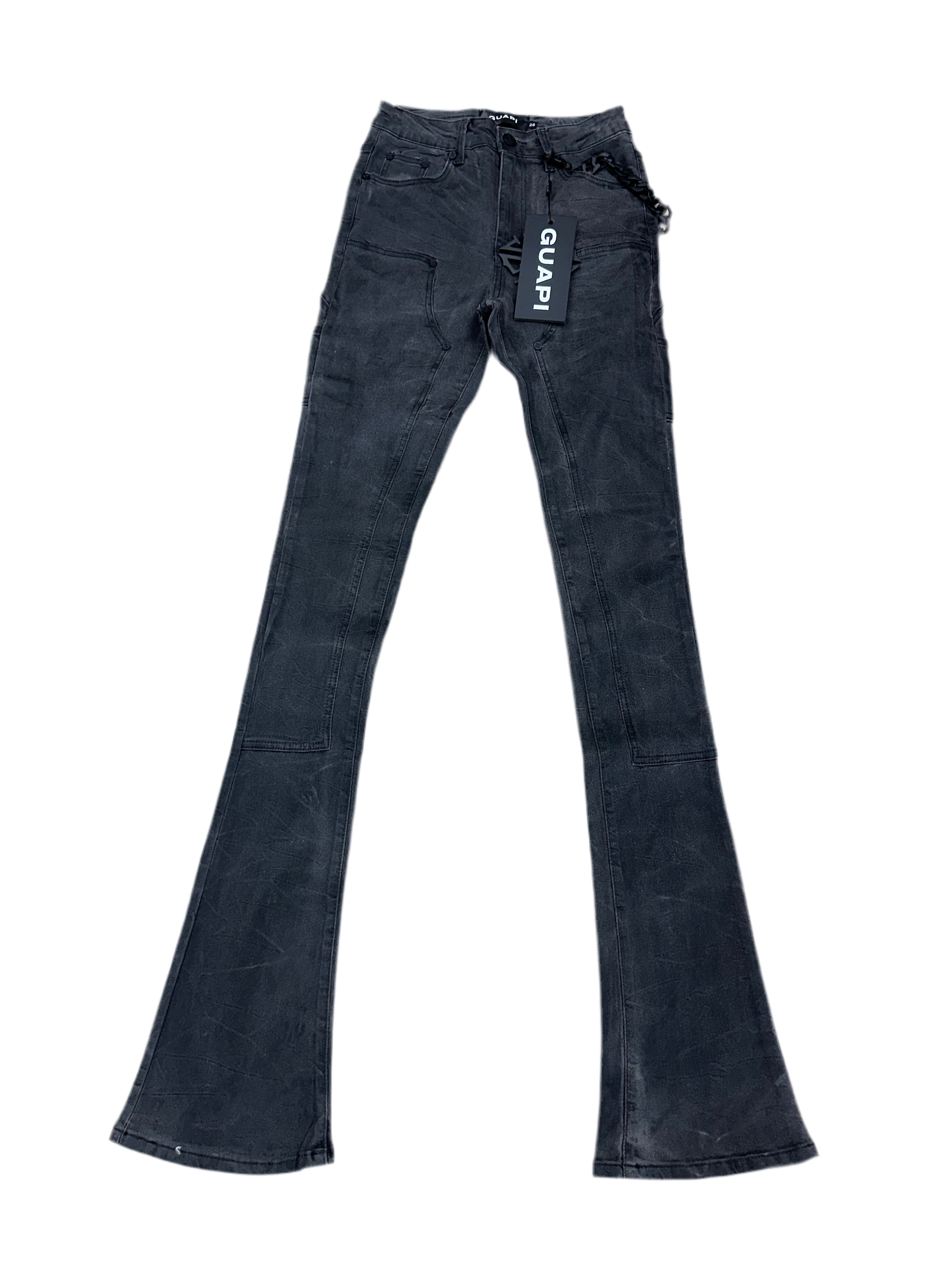 Guapi "Grey Iron Wax Stacked" Jeans