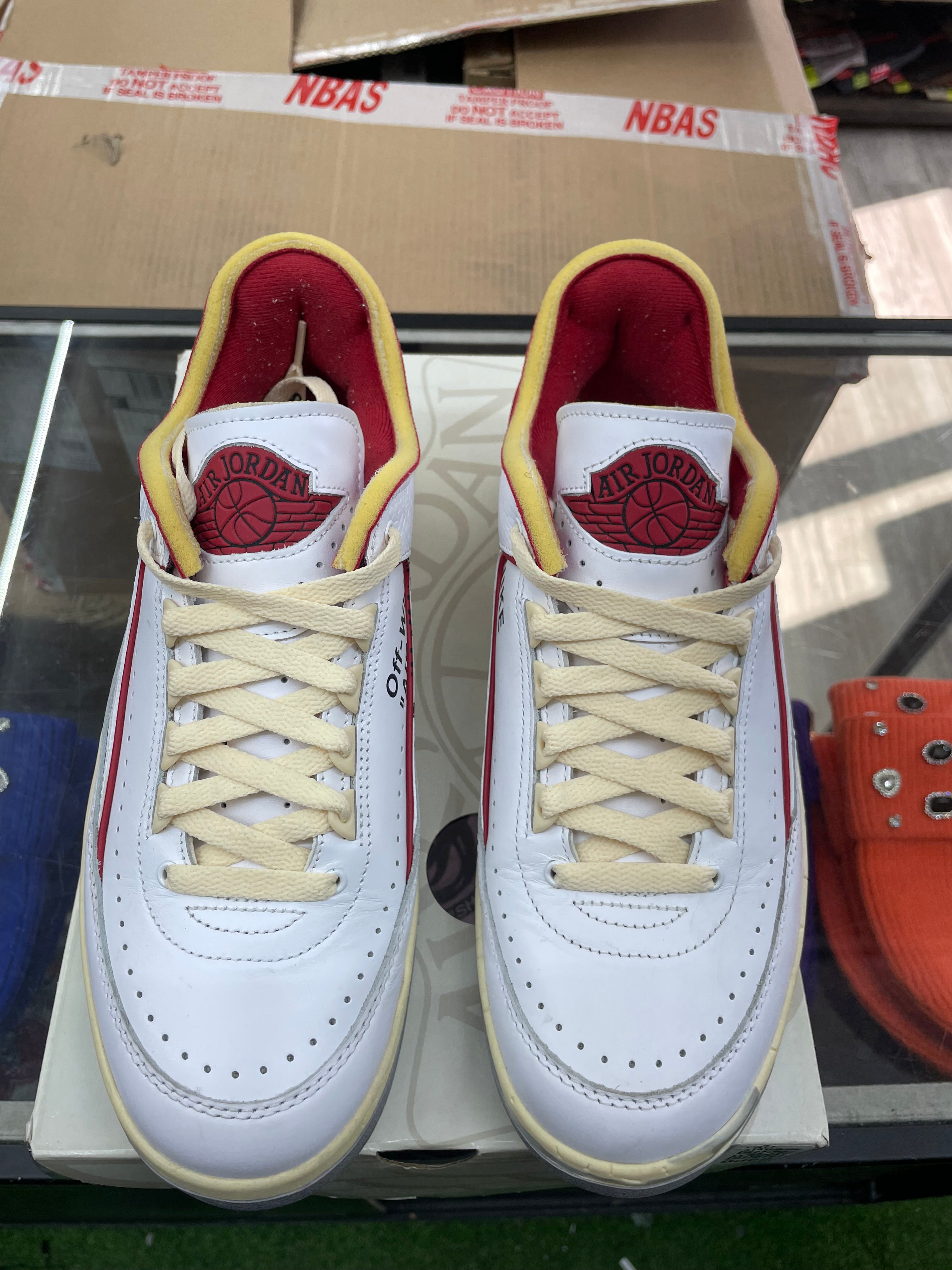 Air Jordan Retro 2 Low “Off-White White Red” *Size 9.5 Preowned*