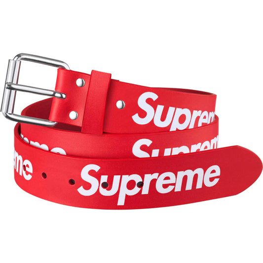 Red Supreme Repeat Leather Belt (SS24) Size Large