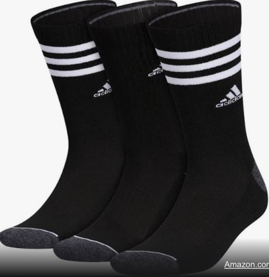 “Adidas black\white 6 pack high top socks’