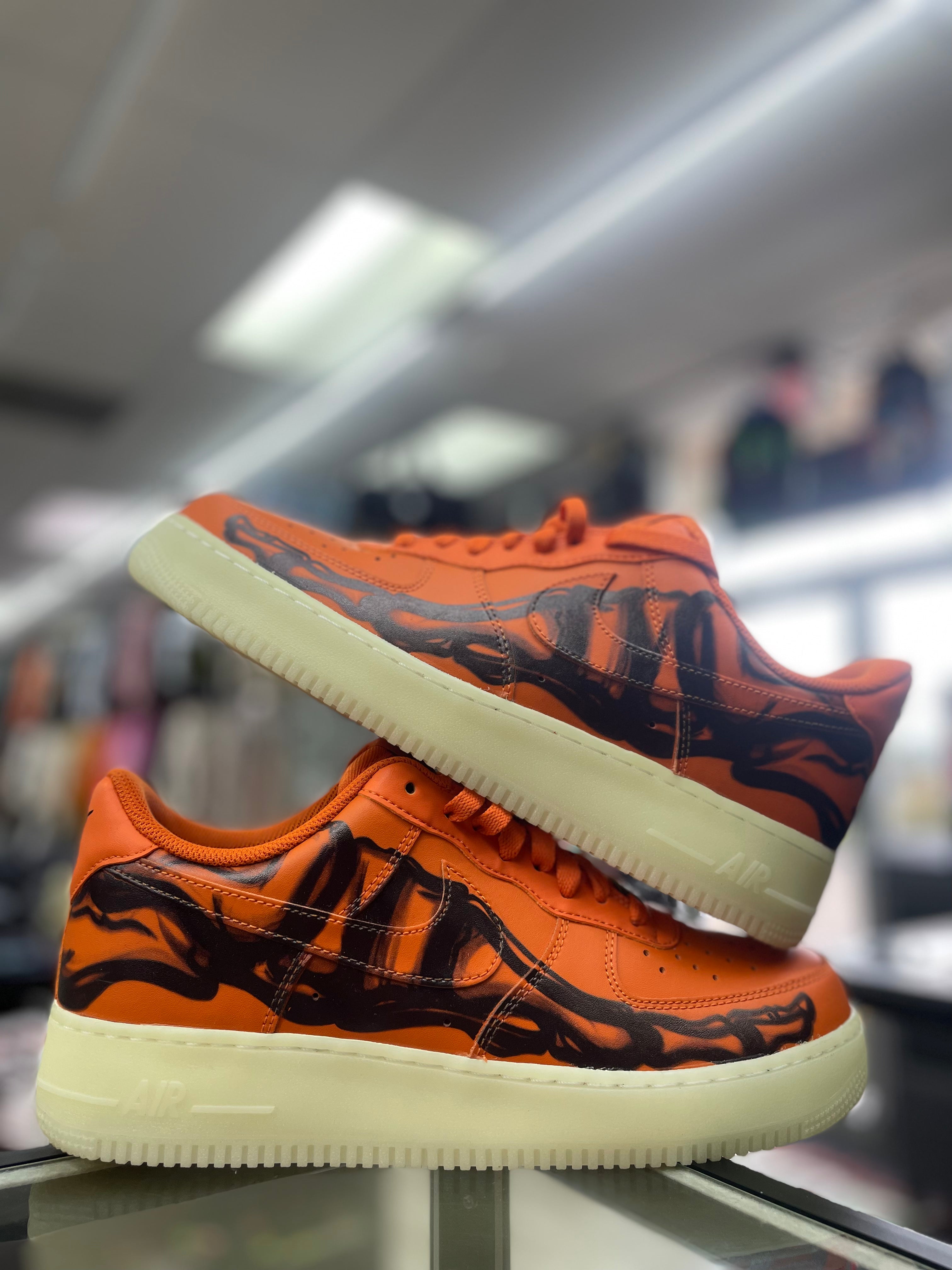 Nike Air Force 1 Low “Orange Skeleton Halloween”