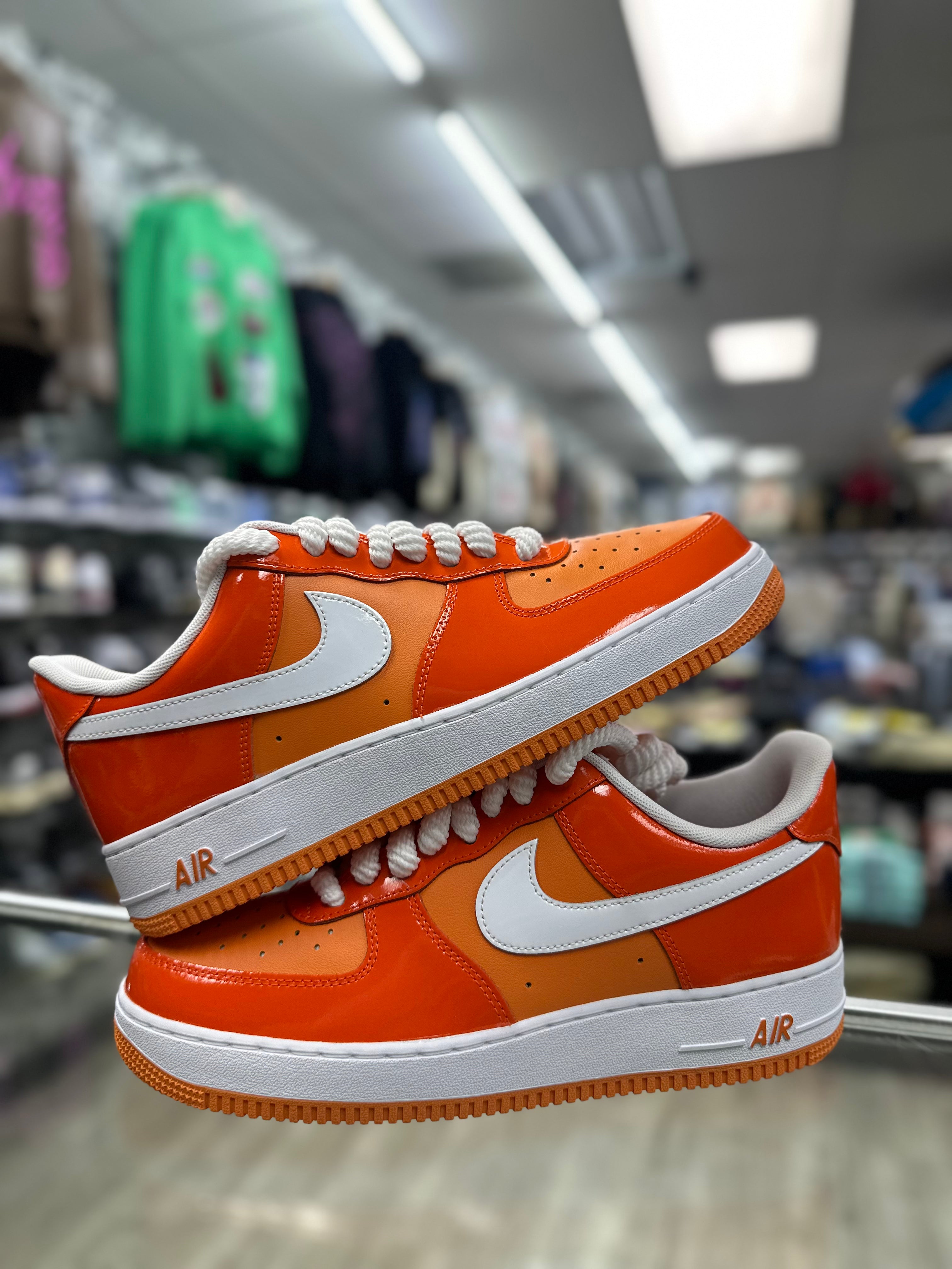 Nike Air Force 1 Low “Orange White Patent” (Men)