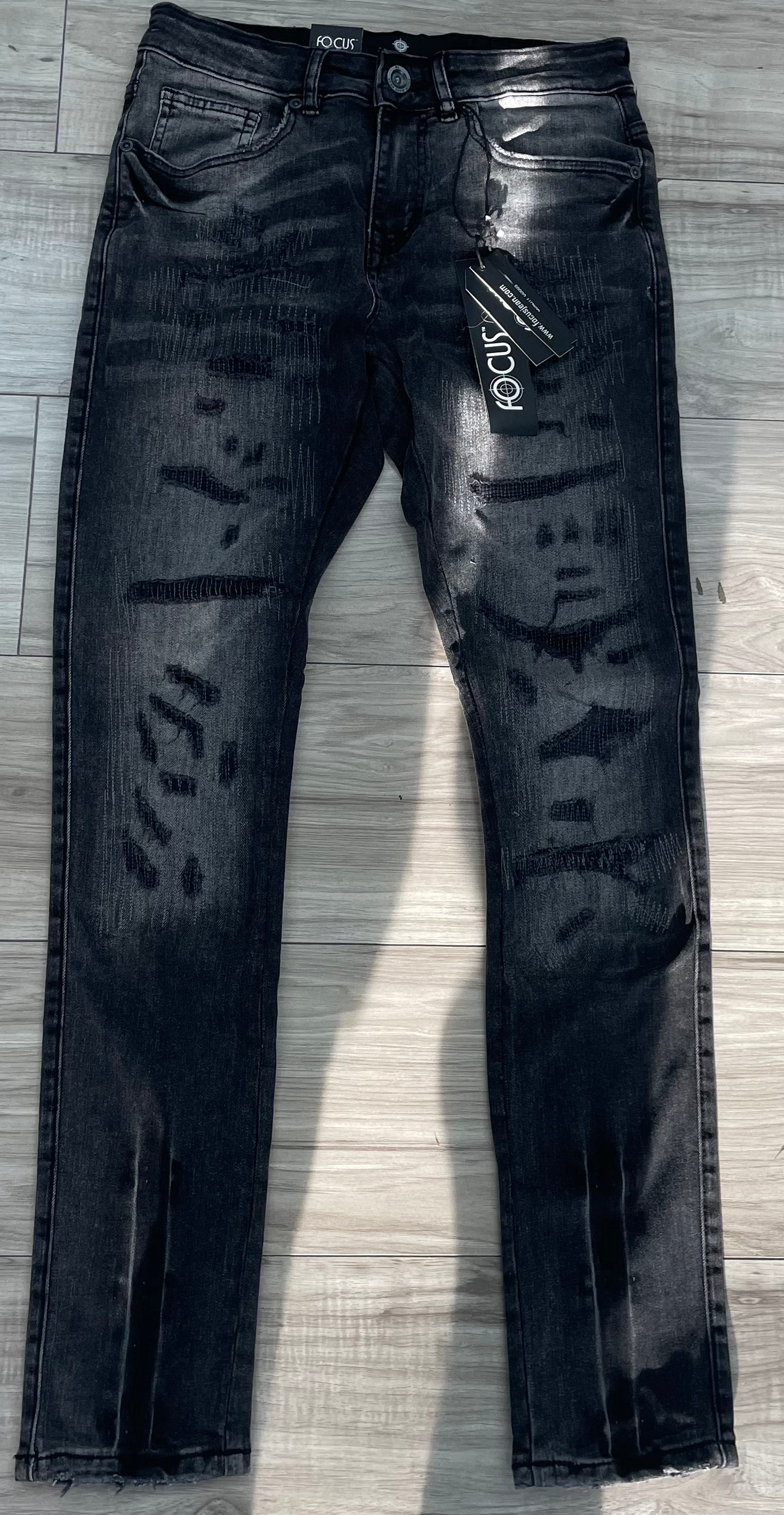 Focus “Black Distressed Cut” Jeans