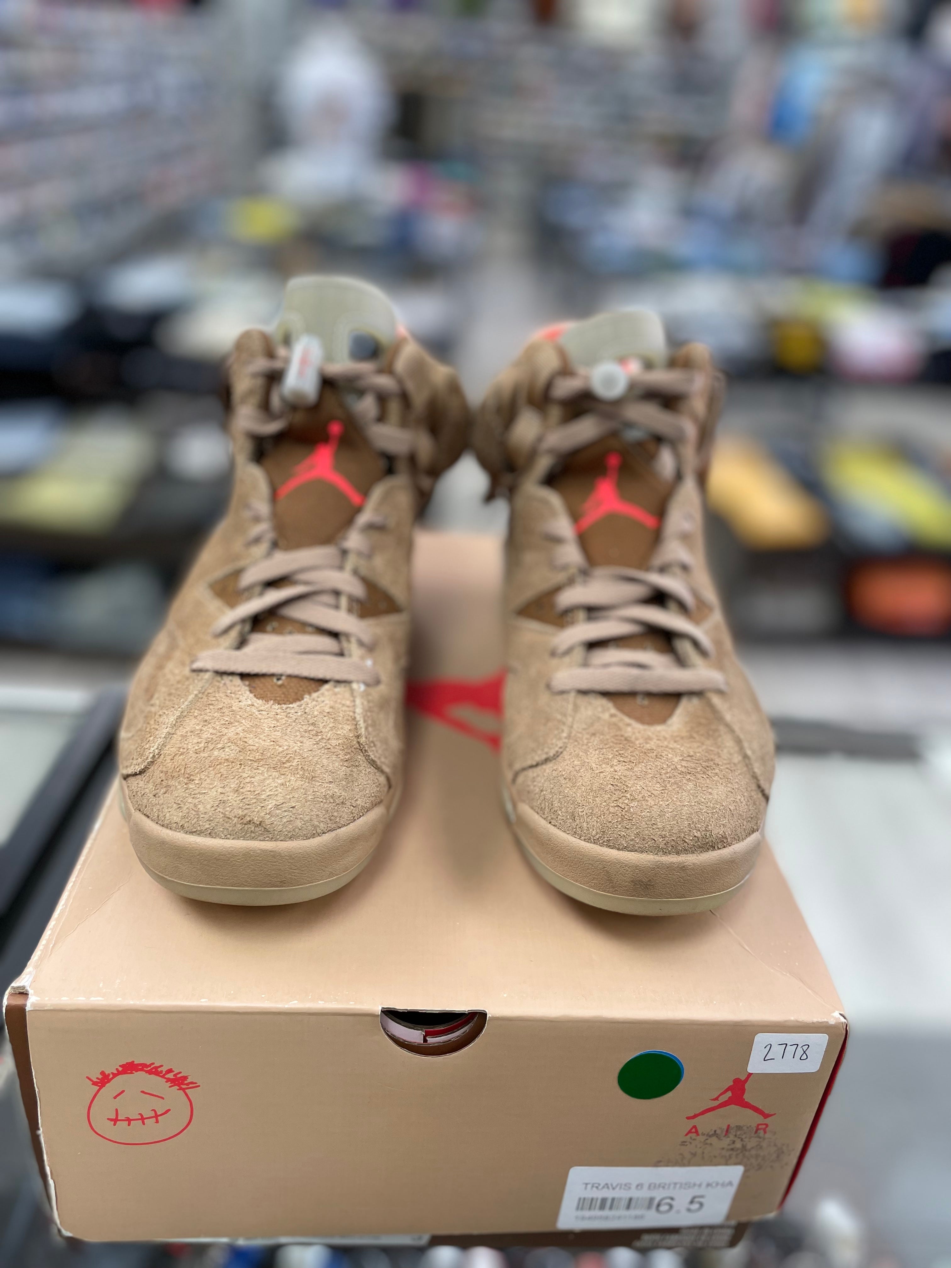 Air Jordan Retro 6 "Travis Scott British Khaki" *Size 6.5 Preowned*