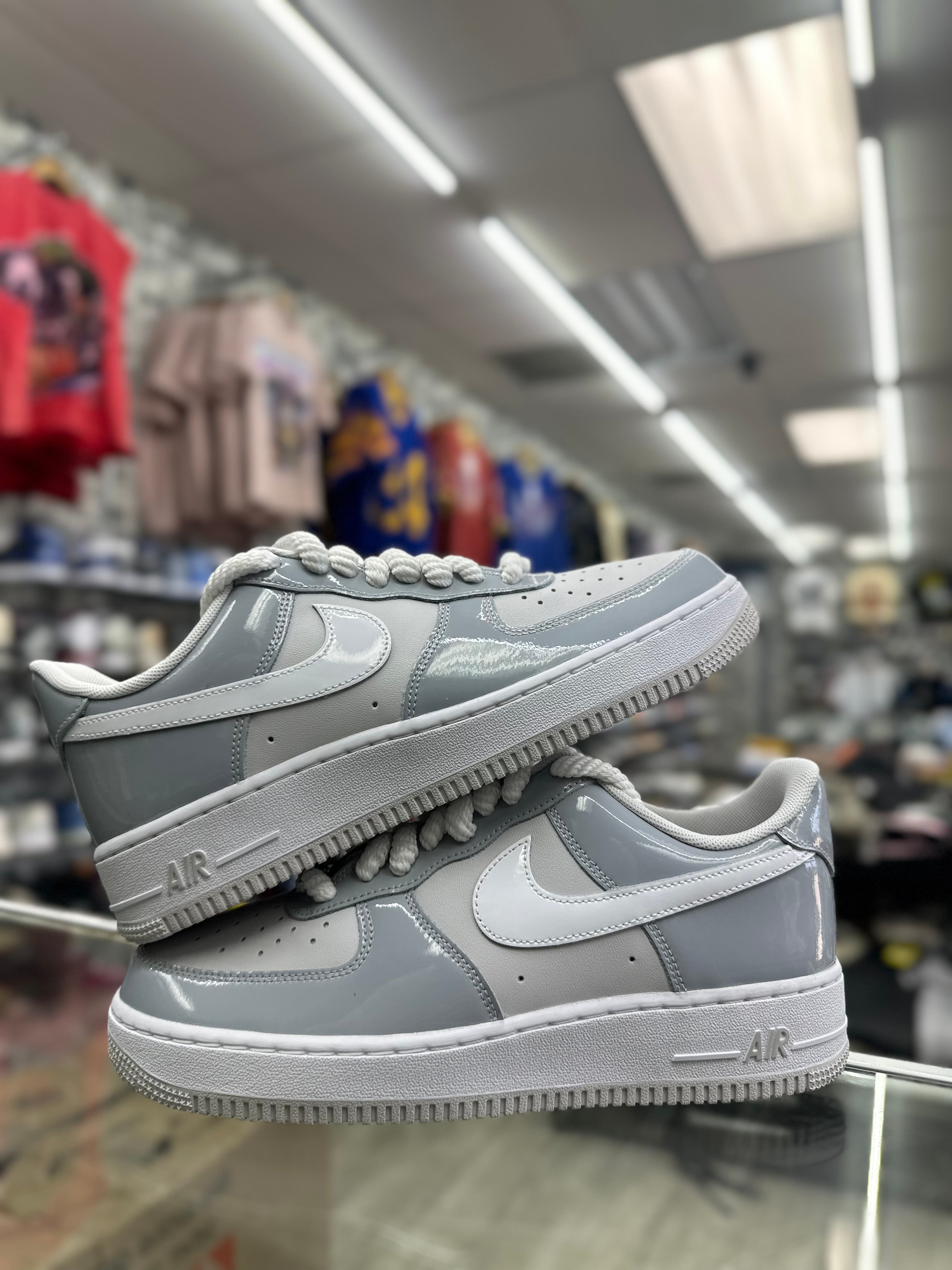 Nike Air Force 1 Patent Leather "Wolf Grey/ Vast Grey White"