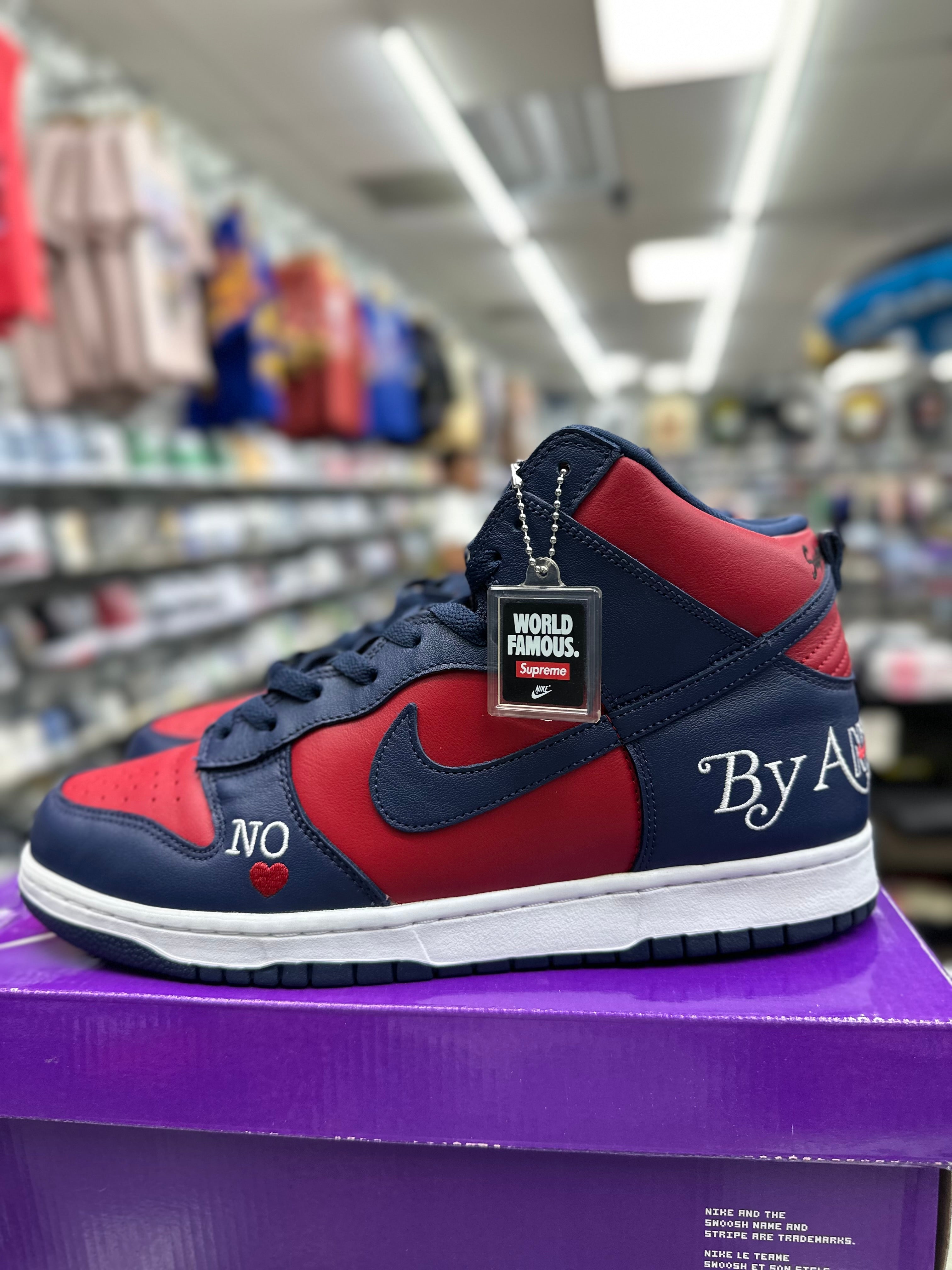 Nike SB Dunk High x Supreme "By Any Means Navy" *Size 12 Preowned*